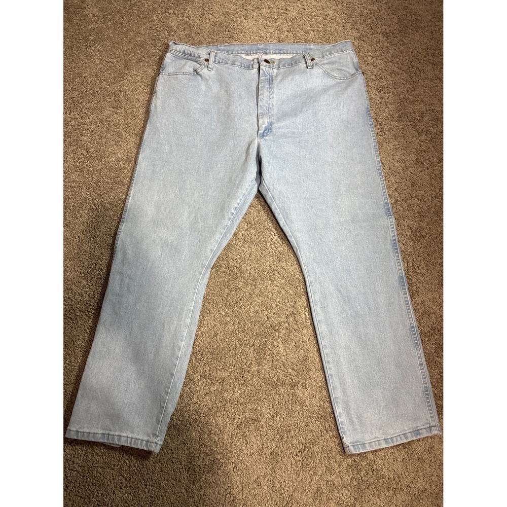 Wrangler Five Star Premium Denim Regular Fit Jeans Light Wash Blue Mens 42X30